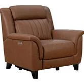 Kimball Power Recliner w/ Power Head Rest in Homerun Cinnamon Brown Leather